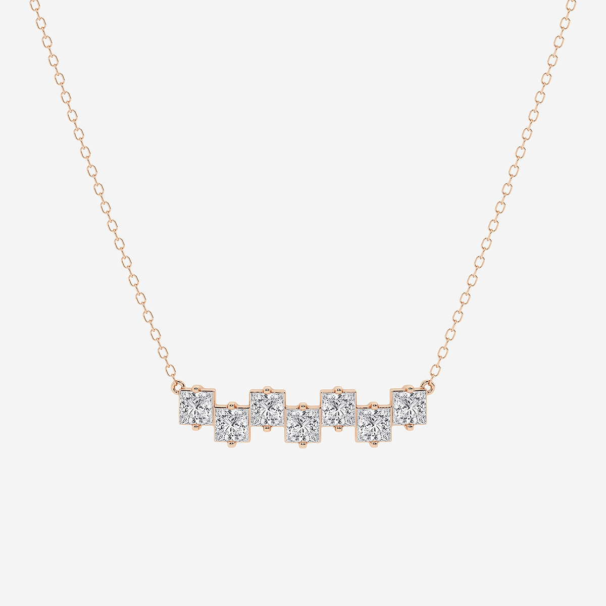Additional Image 1 for  1 3/4 ctw Princess Lab Grown Diamond Stagger Seven Stone Pendant